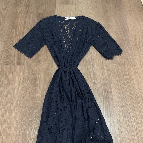 ONLY lace Kimono (with belt) in Blue - Picture 3 of 7